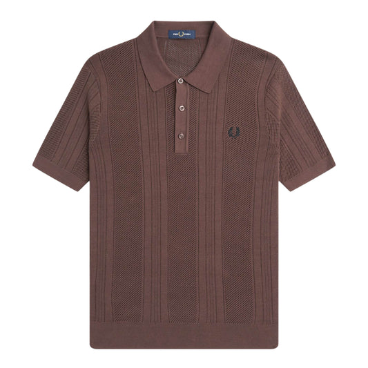 Fred Perry Shirts COTTON CROCHET KNIT POLO SHIRT