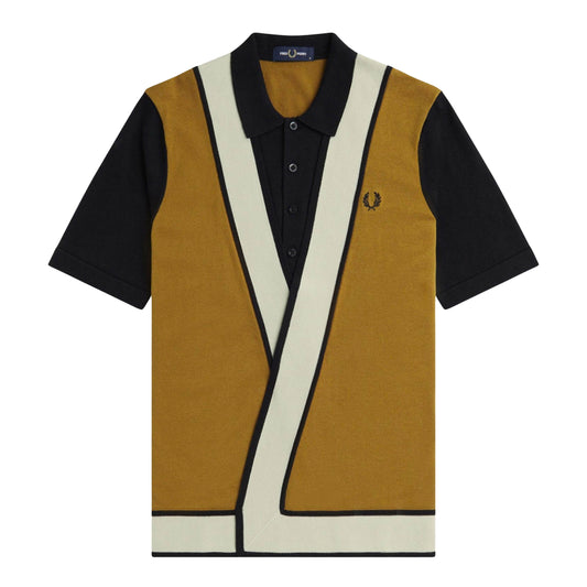Fred Perry Shirts STRIPE KNITTED CROSSOVER SHIRT