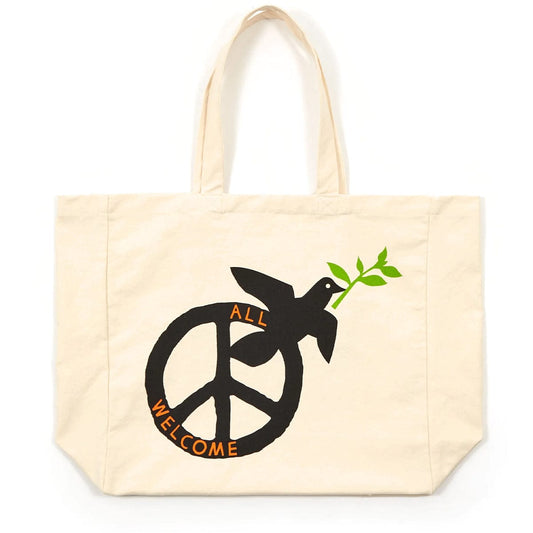 Good Morning Tapes Bags NATURAL / O/S PEACE DOVE CANVAS TOTE BAG