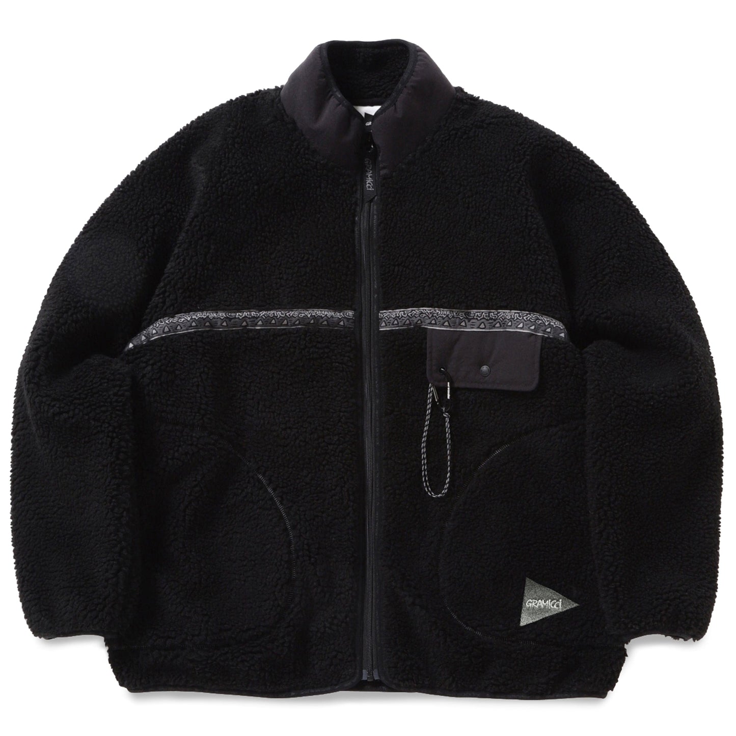 GRAMICCI X AND WANDER JQ TAPE FLEECE JACKET BLACK 