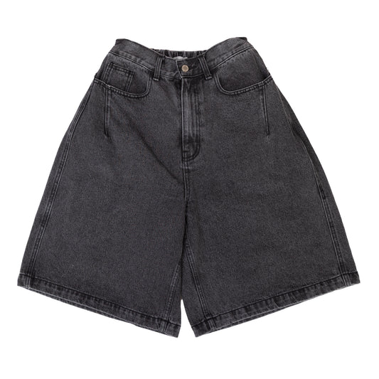 HALF-DART DENIM SHORTS