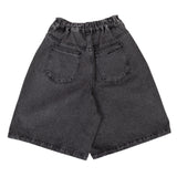 HALF-DART DENIM SHORTS