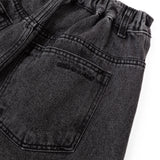 HALF-DART DENIM SHORTS