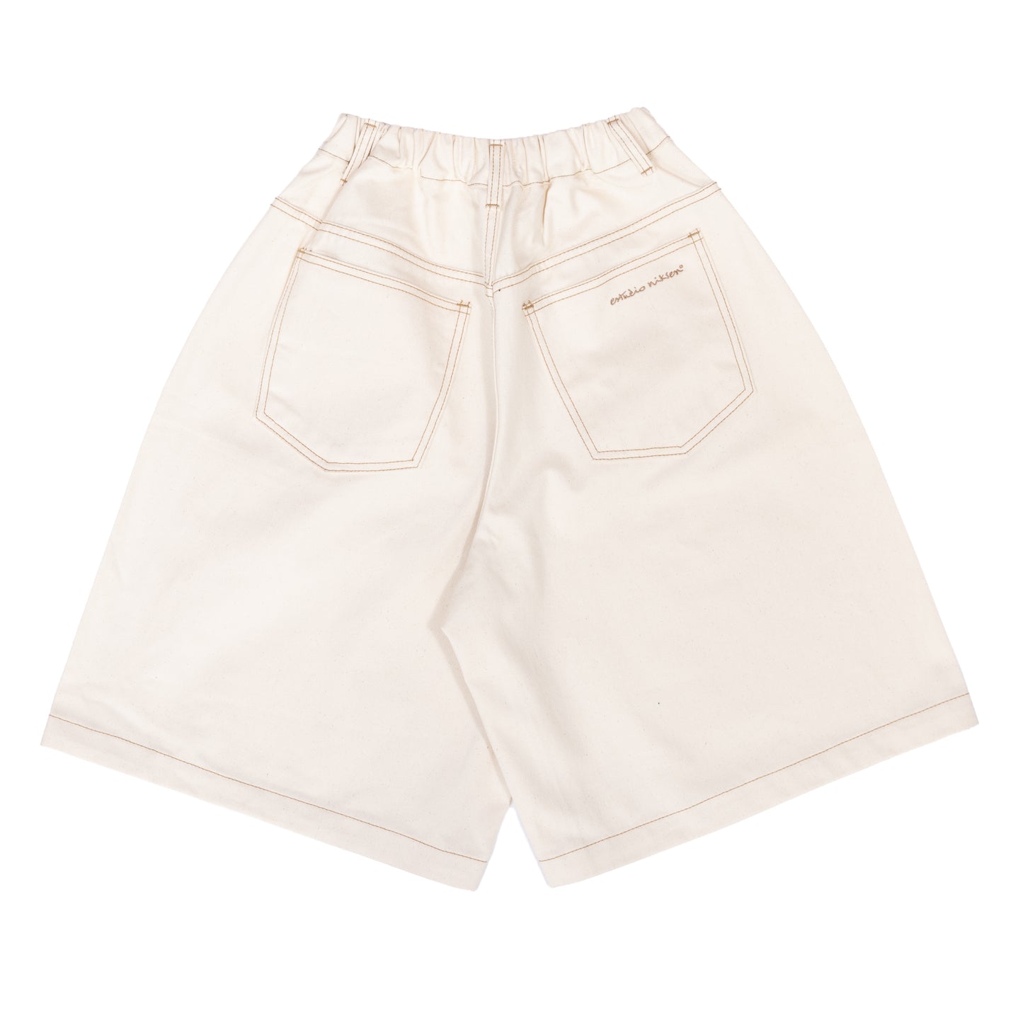 HALF-DART RAW DENIM SHORTS