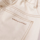 HALF-DART RAW DENIM SHORTS