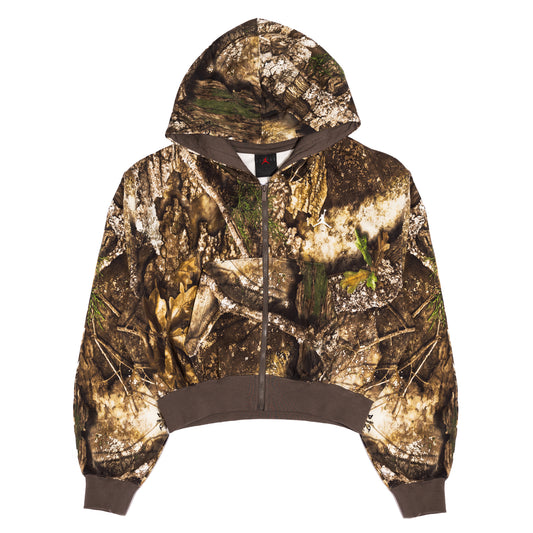 W JORDAN BROOKLYN MOD CROP FULL-ZIP HOODIE