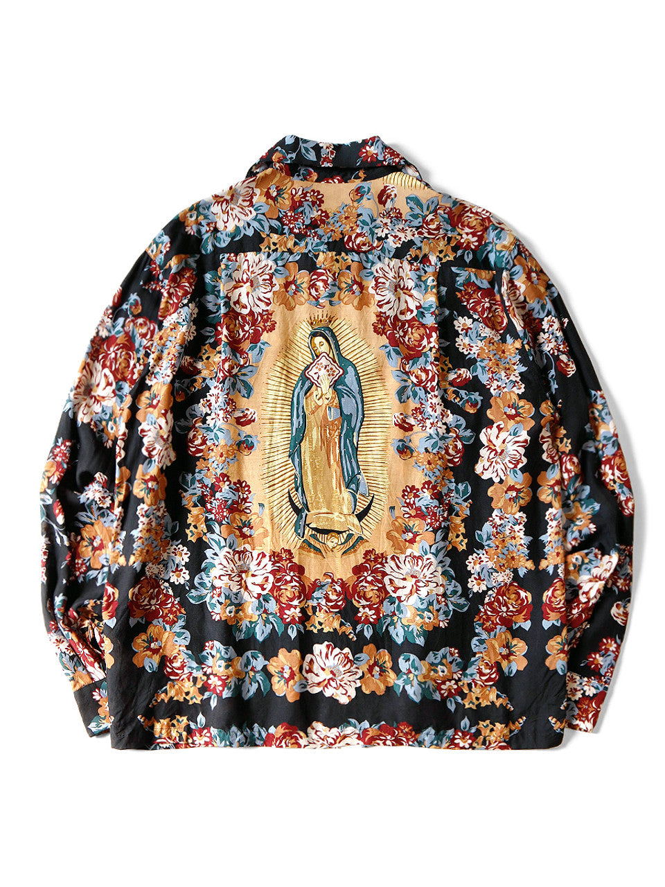 SILK RAYON CHAMPETRE MARIA DRIZZLE OPEN COLLAR SHIRT (LONG SLEEVE)