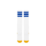 Kapital Socks WHITE/BLUE / O/S 144 YARNS HEEL SMILIE EMBROIDERED SKATERS KNEE-HIGH SOCKS