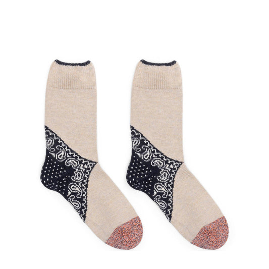 Kapital Socks NAVY / O/S 96 YARNS HEEL PAISLEY BANDANA SOCKS