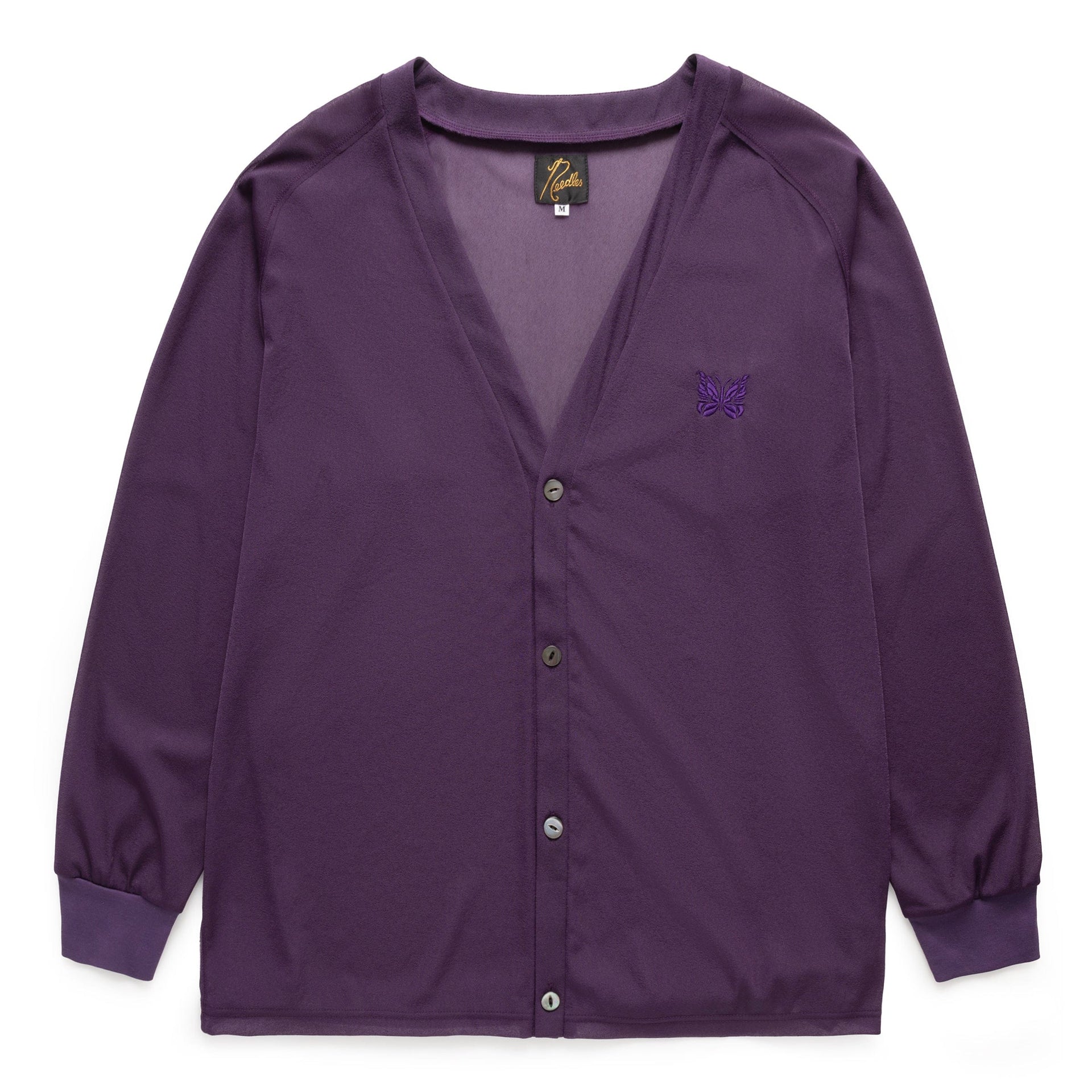 V NECK CARDIGAN PURPLE | Bodega