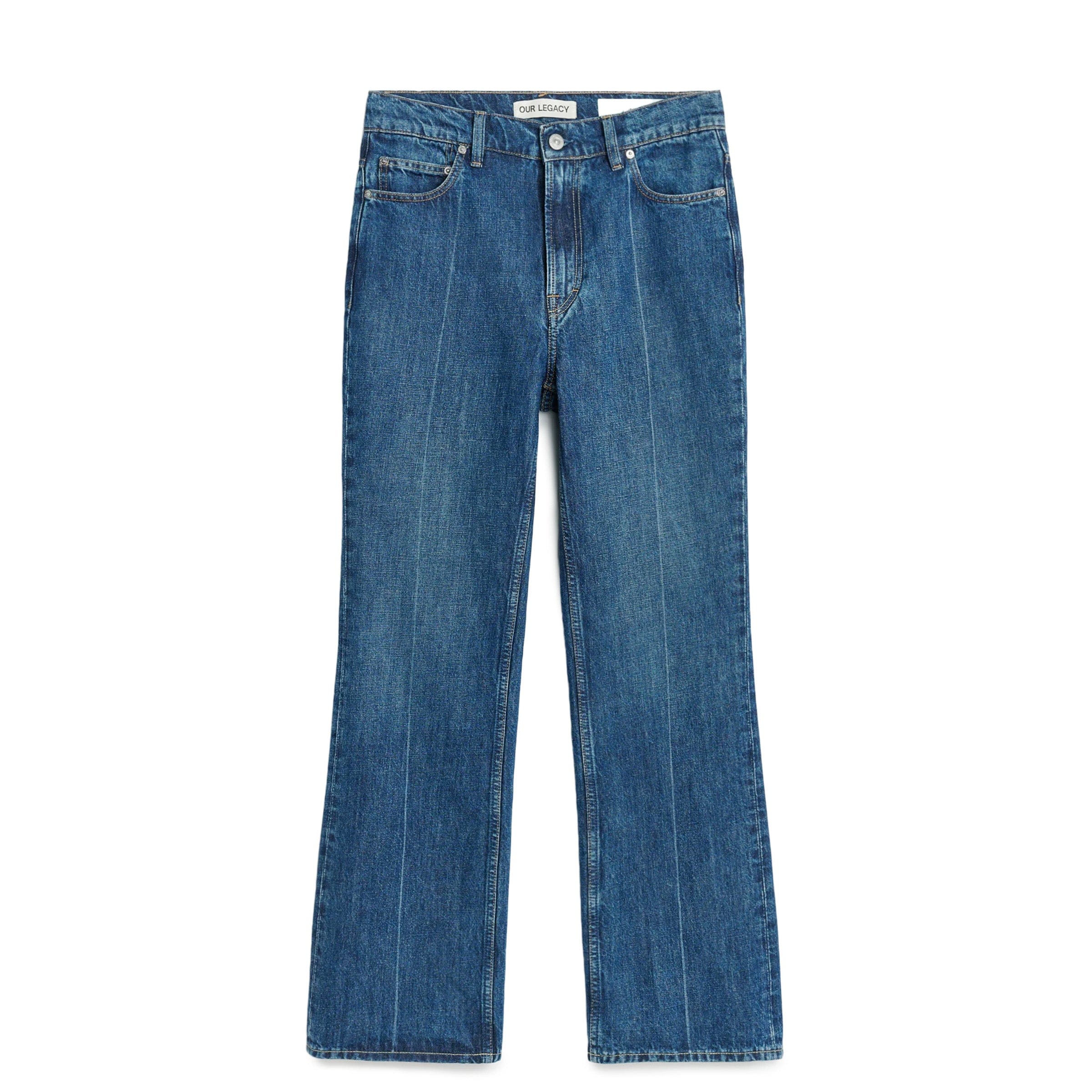 70S CUT JEANS MID BLUE CREASE DENIM | Bodega