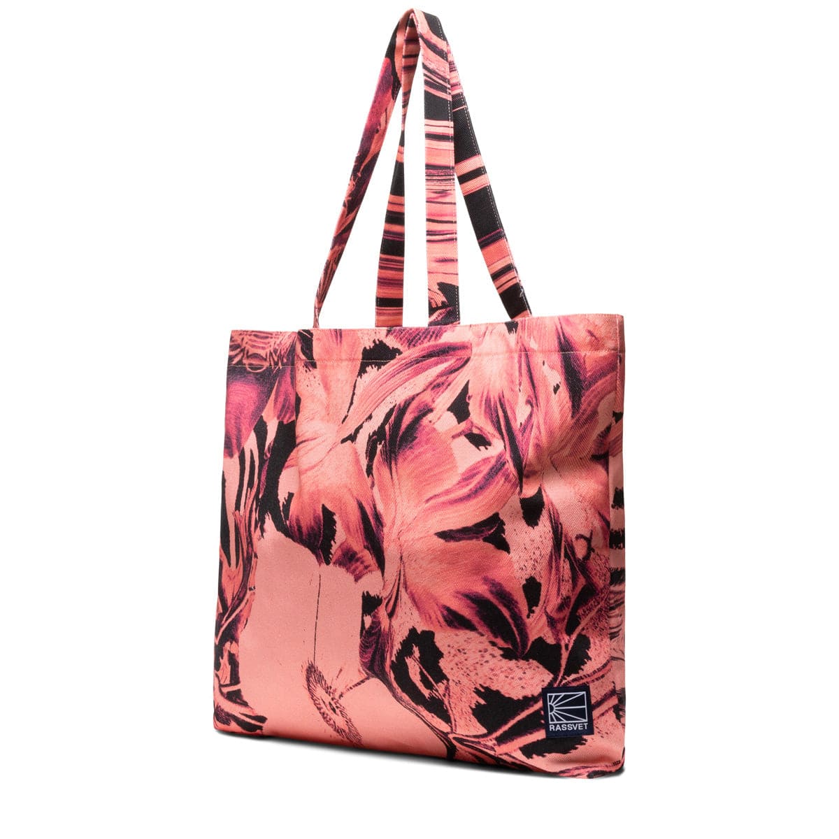 FLOWER PRINT DENIM TOTE BAG