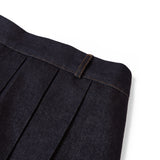 RAW DENIM PLEATED SKIRT