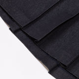 RAW DENIM PLEATED SKIRT
