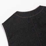 RAW DENIM STITCH VEST