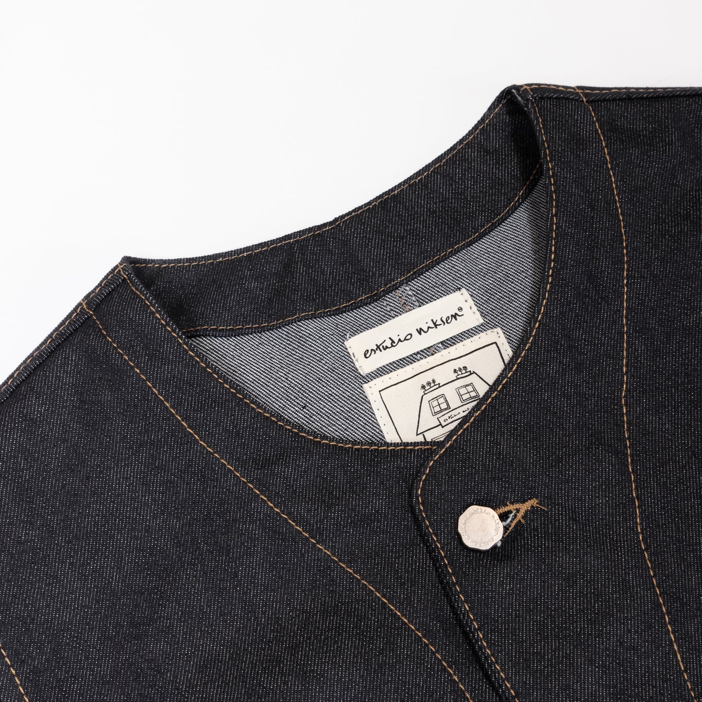 RAW DENIM STITCH VEST