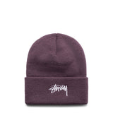 Stussy Headwear EGGPLANT / O/S STOCK CUFF BEANIE