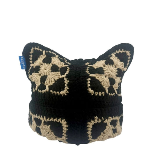 DUSK FLOWER CROCHET CAT HAT