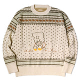 8G COTTON KNIT PECKISH RAINBOWY FAIR ISLE CREW SWEATER