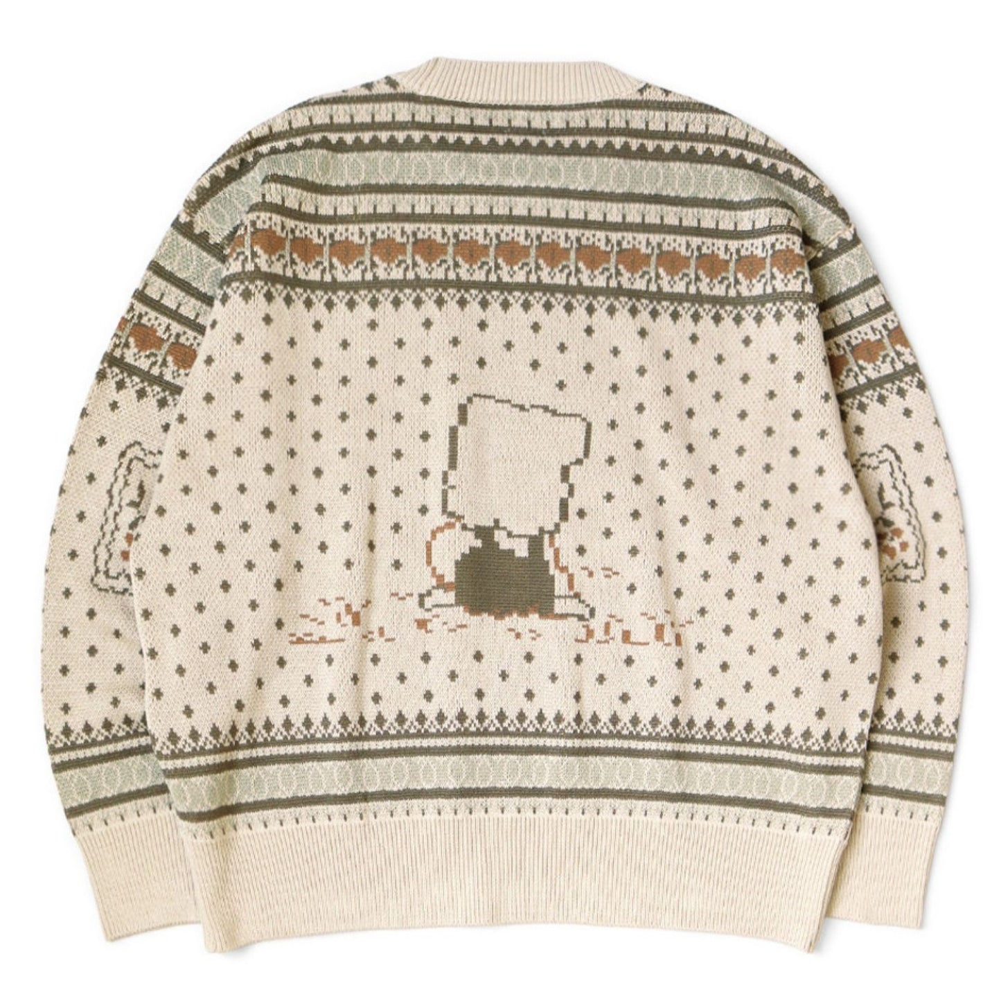 8G COTTON KNIT PECKISH RAINBOWY FAIR ISLE CREW SWEATER