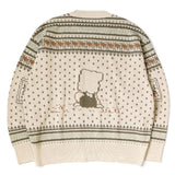 8G COTTON KNIT PECKISH RAINBOWY FAIR ISLE CREW SWEATER