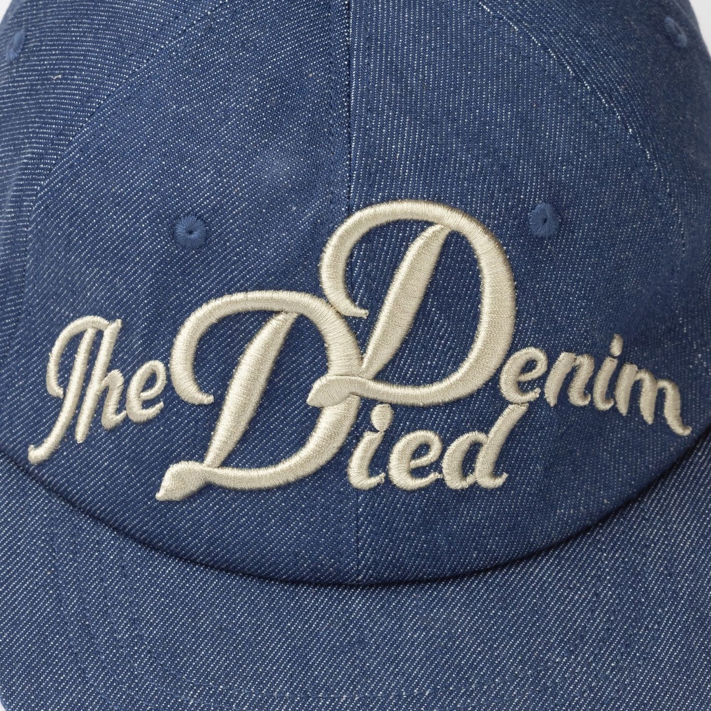 11.5OZ DENIM BASEBALL CAP (THE DENIM DIED EMBROIDERY) LOW - INDIGO