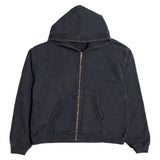 LIAN BOXY ZIP UP HOODIE VINTAGE BLACK