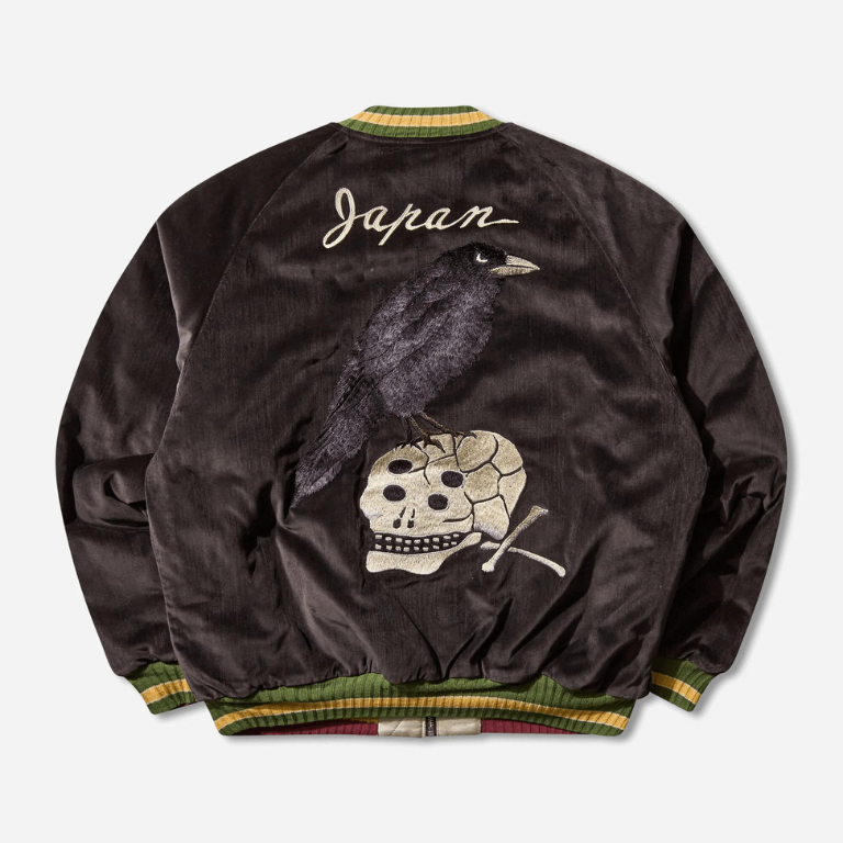 VELVETEEN BONE EMBROIDERY SOUVENIR JACKET (BONE) Black – Bodega