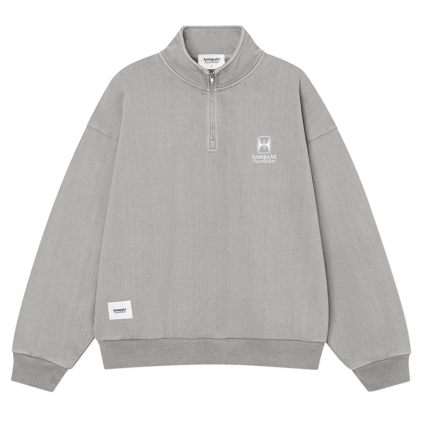 WASHED EMBROIDERED HALF ZIP-UP
