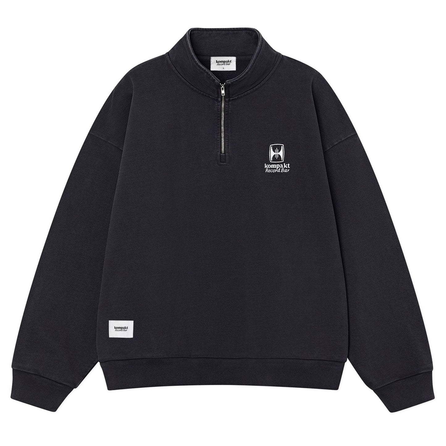 WASHED EMBROIDERED HALF ZIP-UP