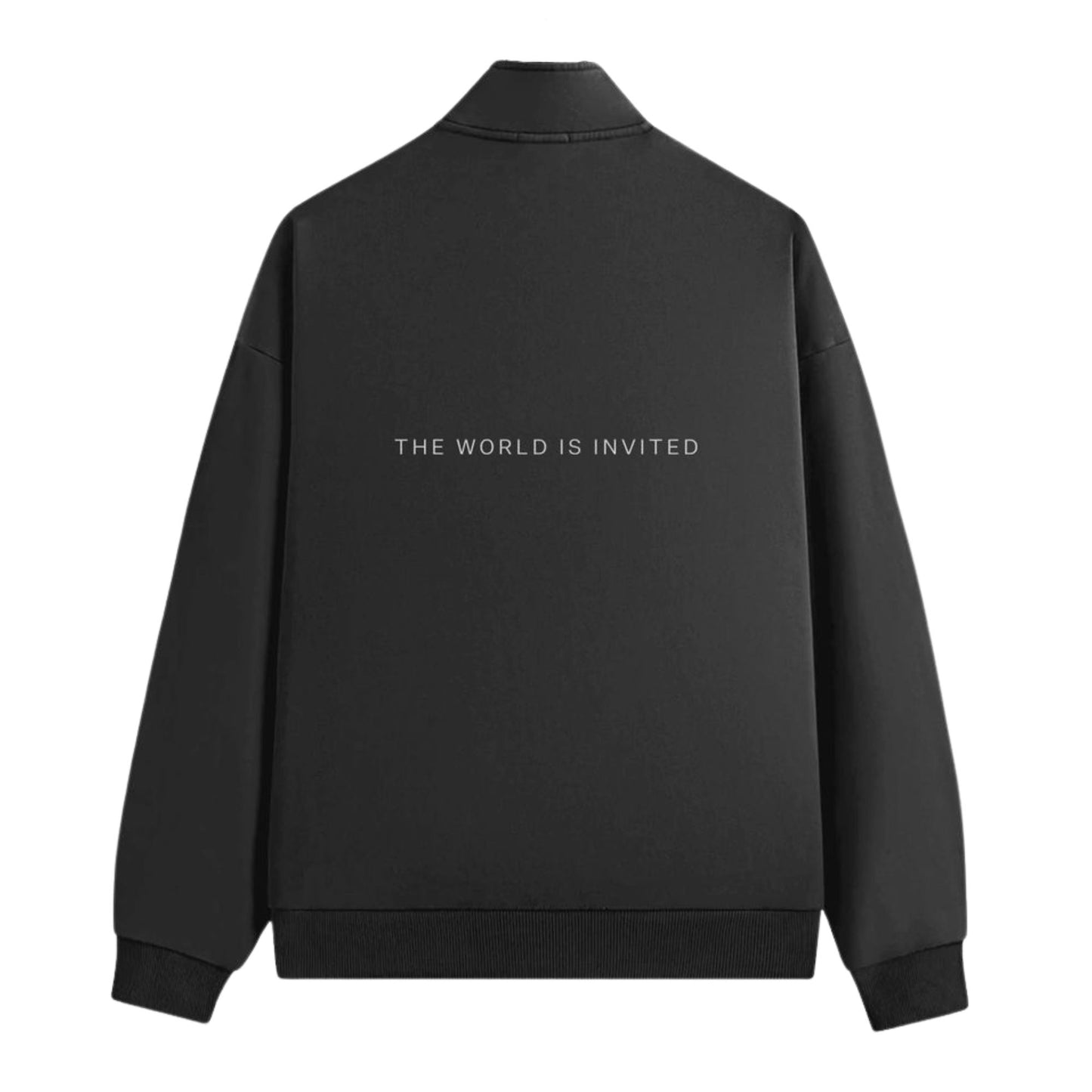 WASHED EMBROIDERED HALF ZIP-UP