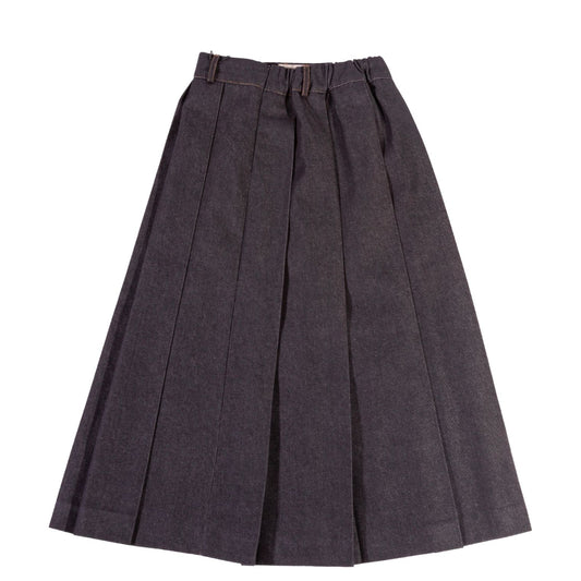 RAW DENIM PLEATED SKIRT