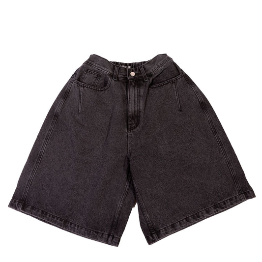 HALF-DART RAW DENIM SHORTS
