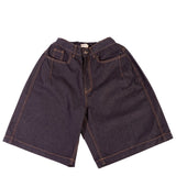 HALF-DART RAW DENIM SHORTS