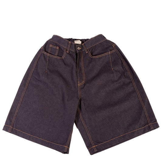 HALF-DART RAW DENIM SHORTS