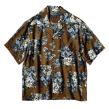 SILK RAYON CHAMPETRE MARIA PATTERN WRANGLE COLLAR ALOHA SHIRT