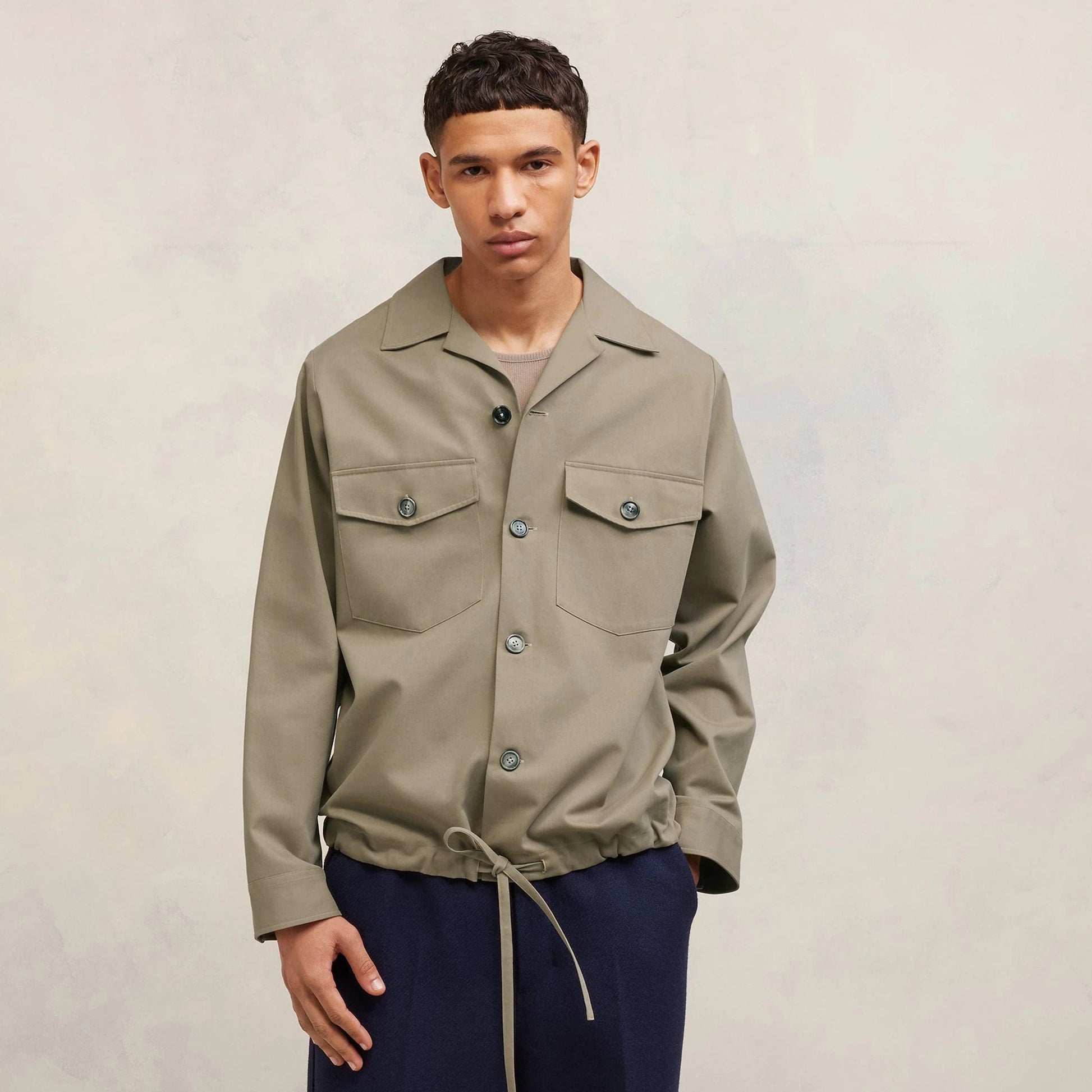 CLASSIC OVERSHIRT WITH DRAWSTRING 263 CLAY | Bodega