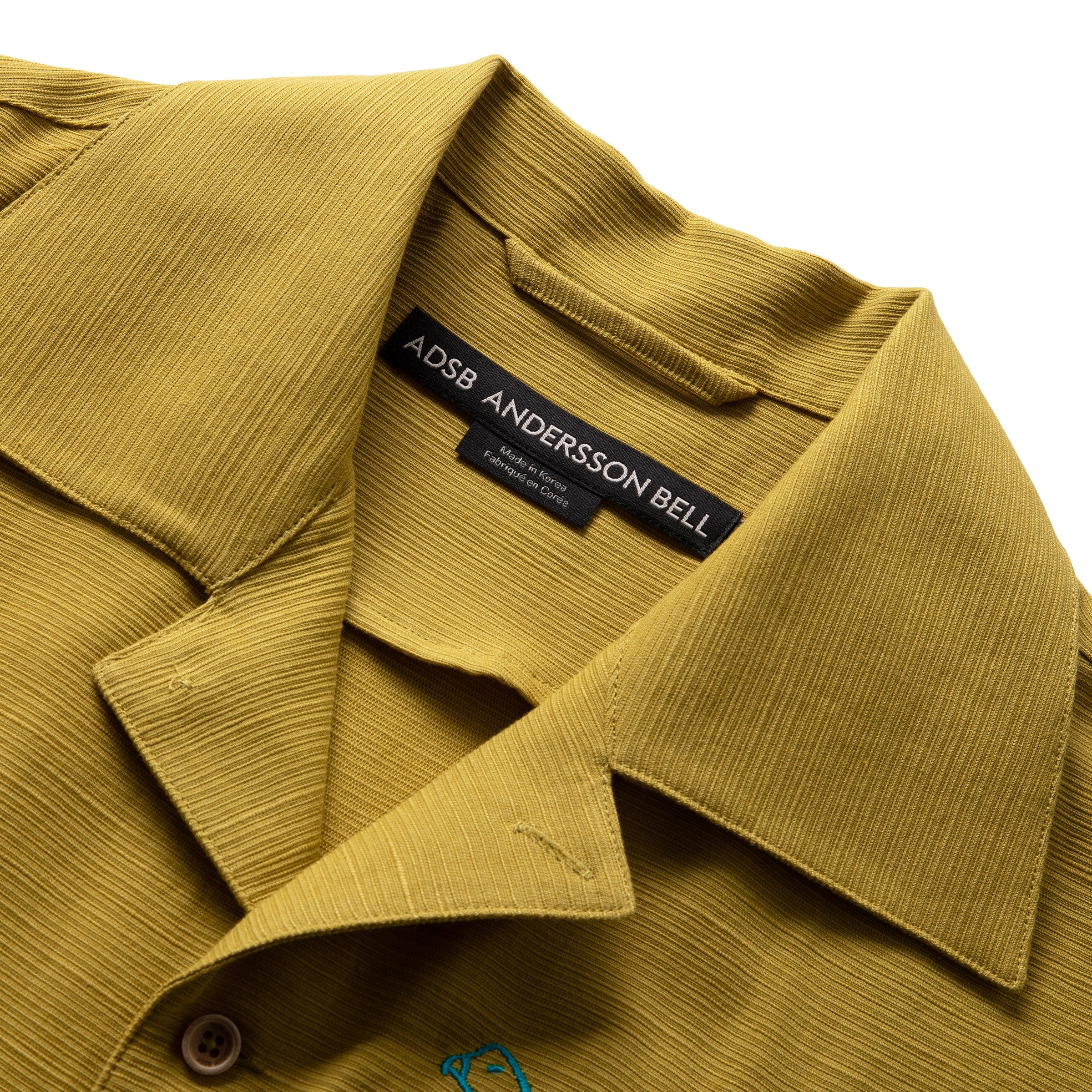 APRIL EMBROIDERY OPEN COLLAR SHIRT YELLOW | Bodega