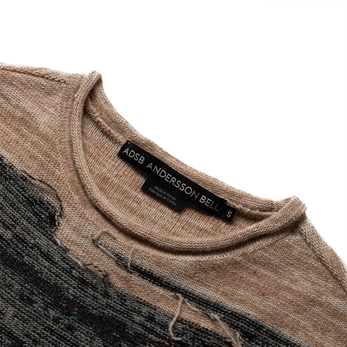 BLOTCH INTARSIA CREW-NECK VEST BEIGE | Bodega