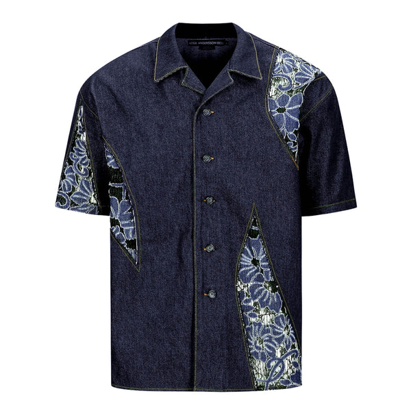 PATCHWORK OPEN COLLAR SHIRTS DENIM | Bodega
