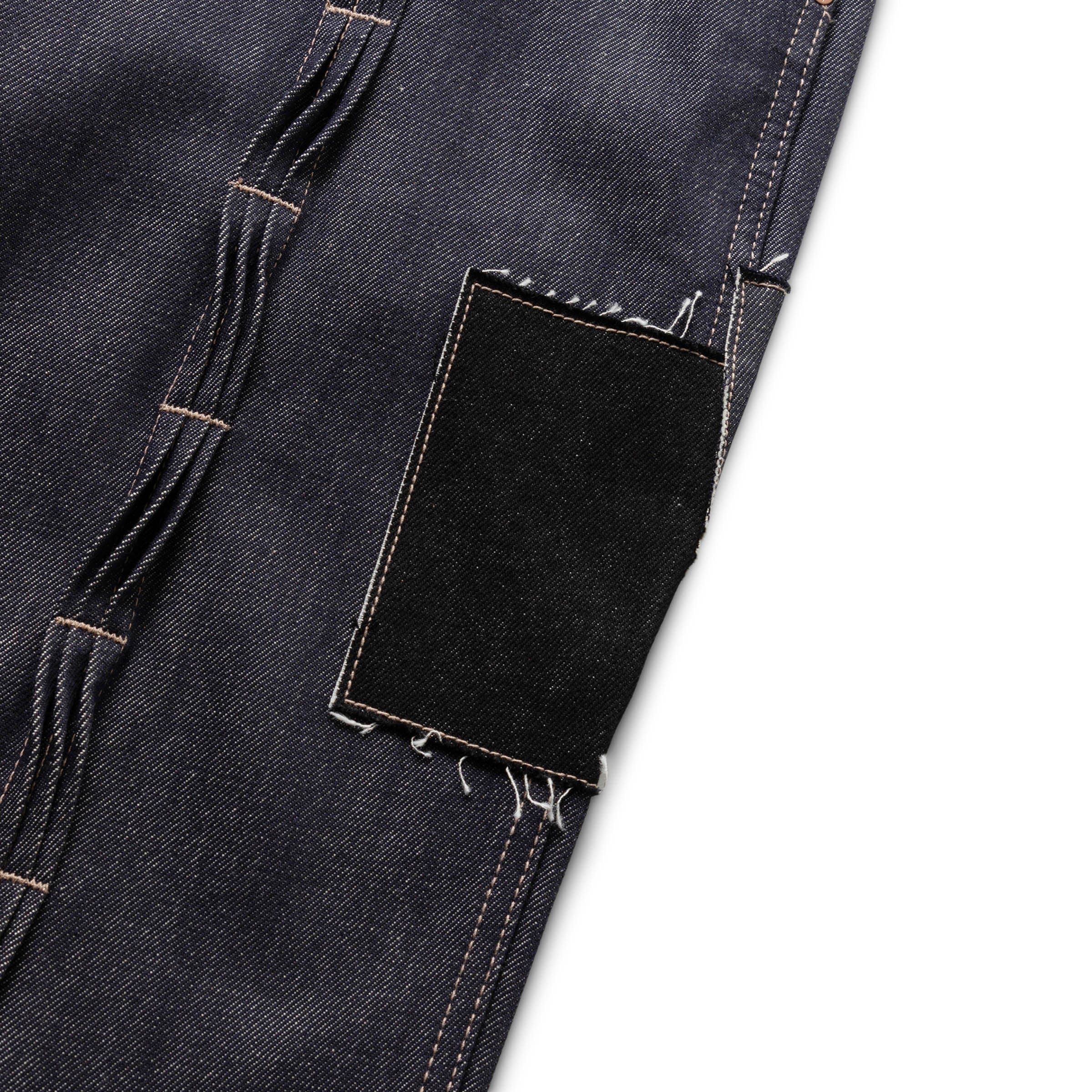 PATCHWORK WAVE TUCK WIDE LEG JEANS INDIGO | Bodega