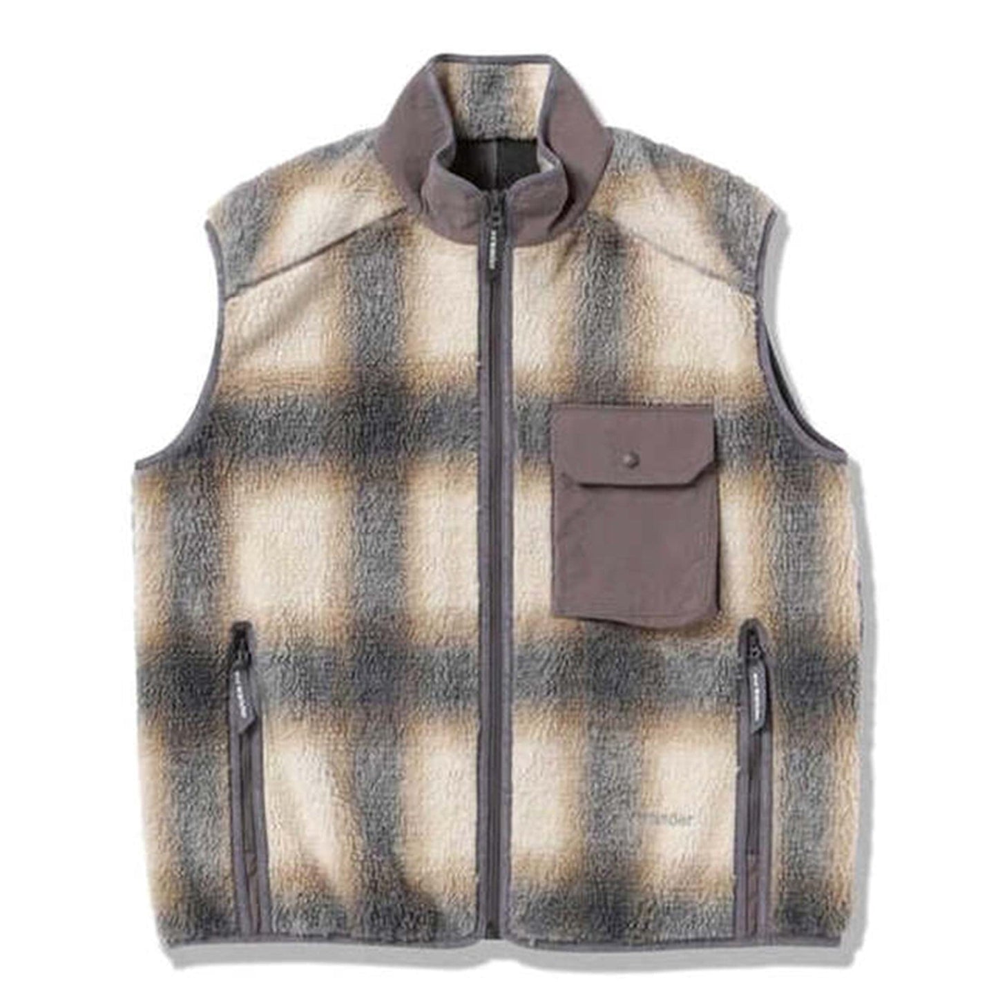 and wander Outerwear CHECK BOA VEST