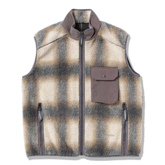 and wander Outerwear CHECK BOA VEST