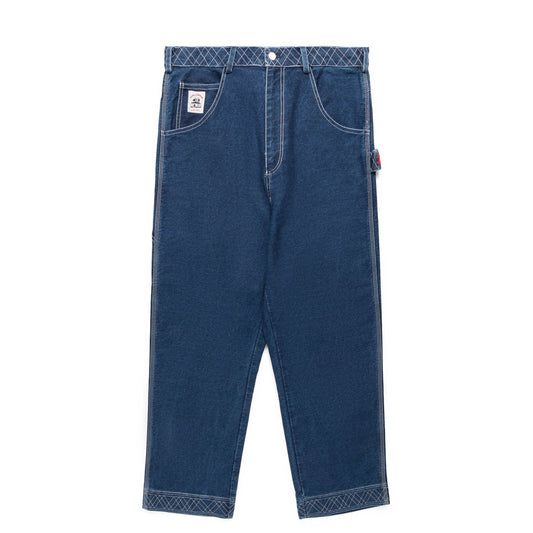 BODE Pants EMBROIDERED DENIM KNOLLY BROOK TROUSER