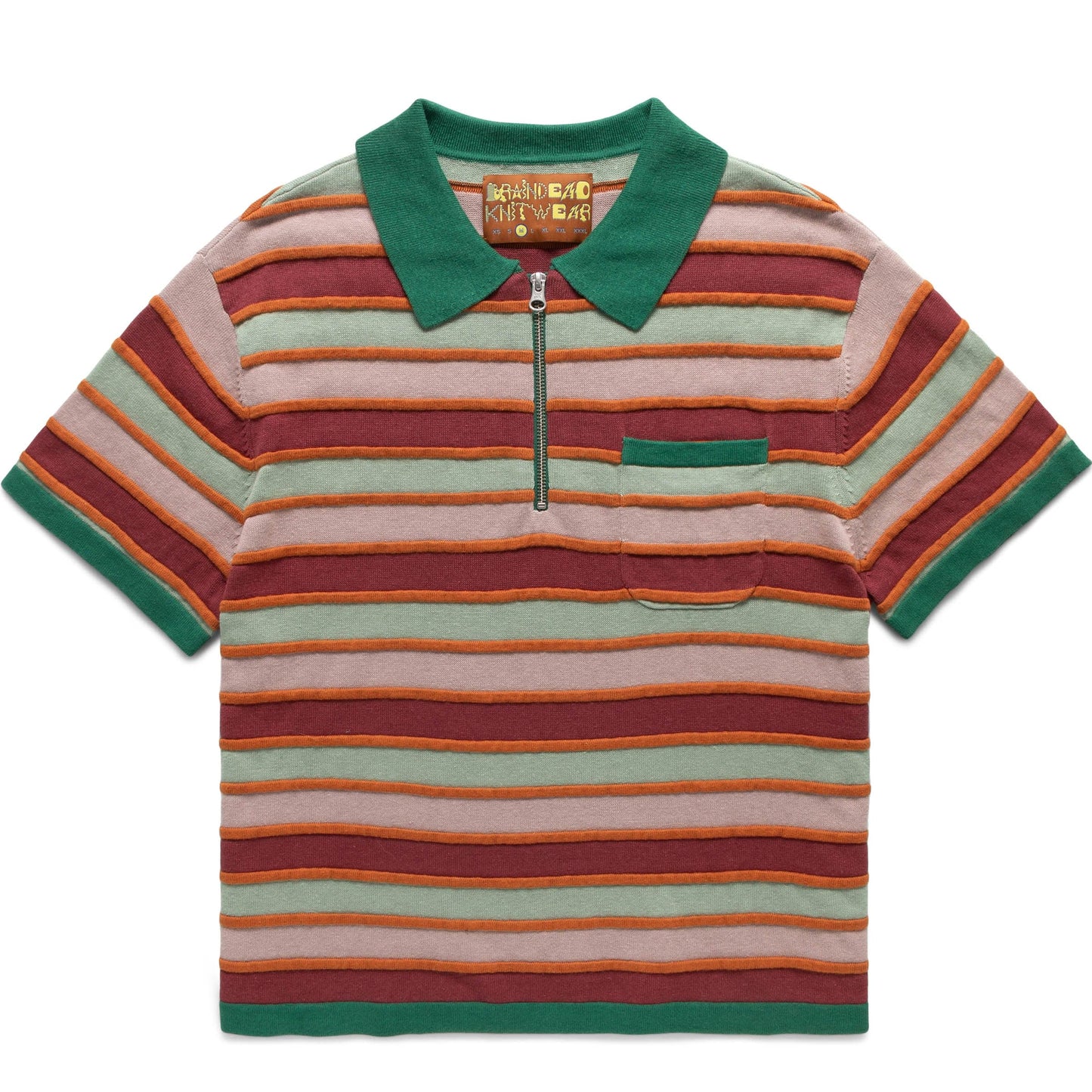 Brain Dead Shirts LIFTED STRIPE HALF ZIP SHIRT