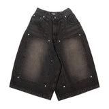 CARPENTER WIDE DENIM SHORTS