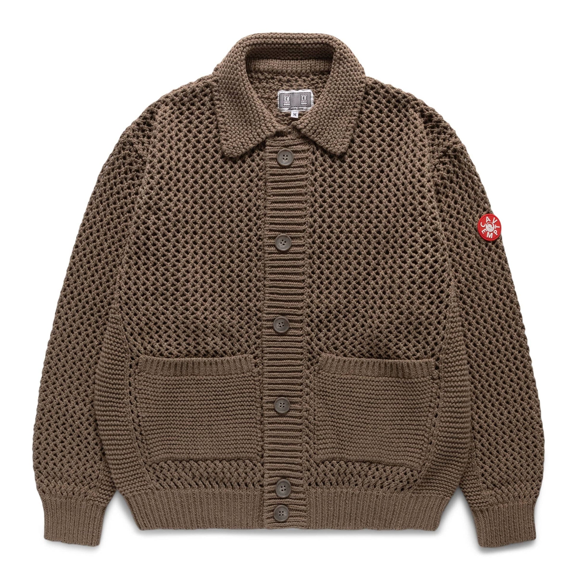 Cav Empt Knitwear COLLARED MESH KNIT CARDIGAN