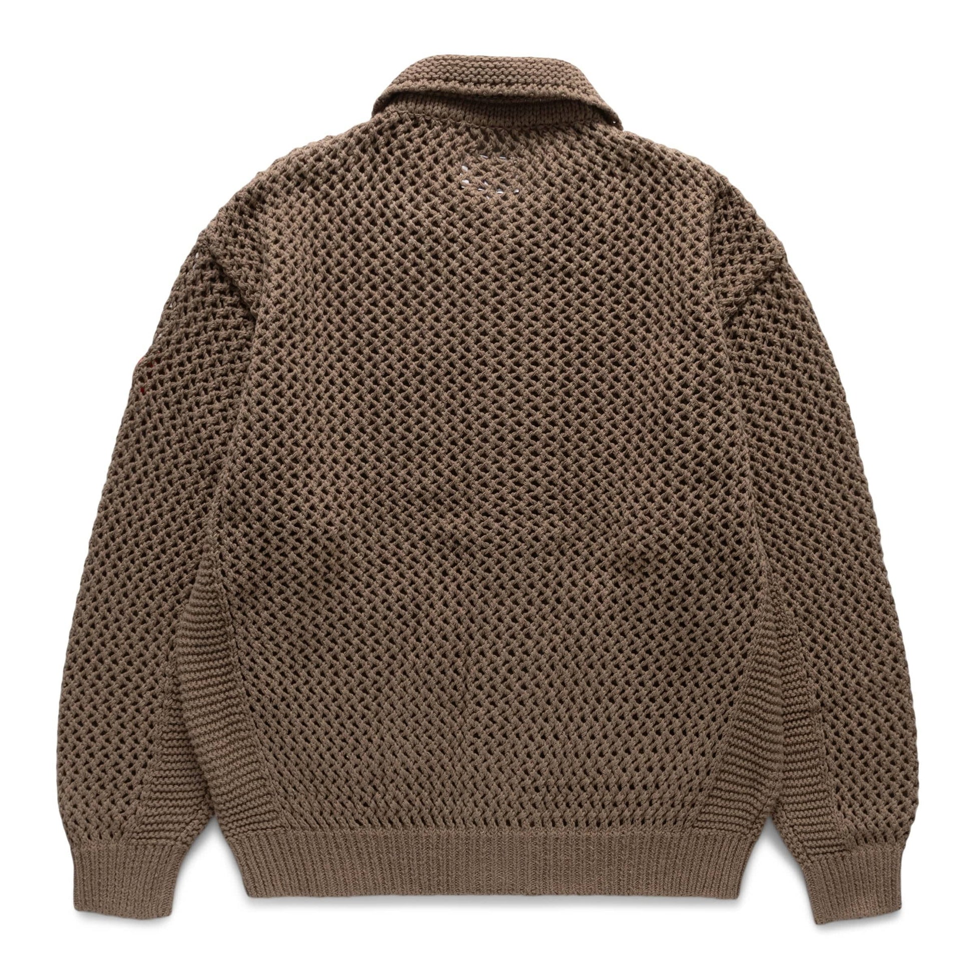 Cav Empt Knitwear COLLARED MESH KNIT CARDIGAN