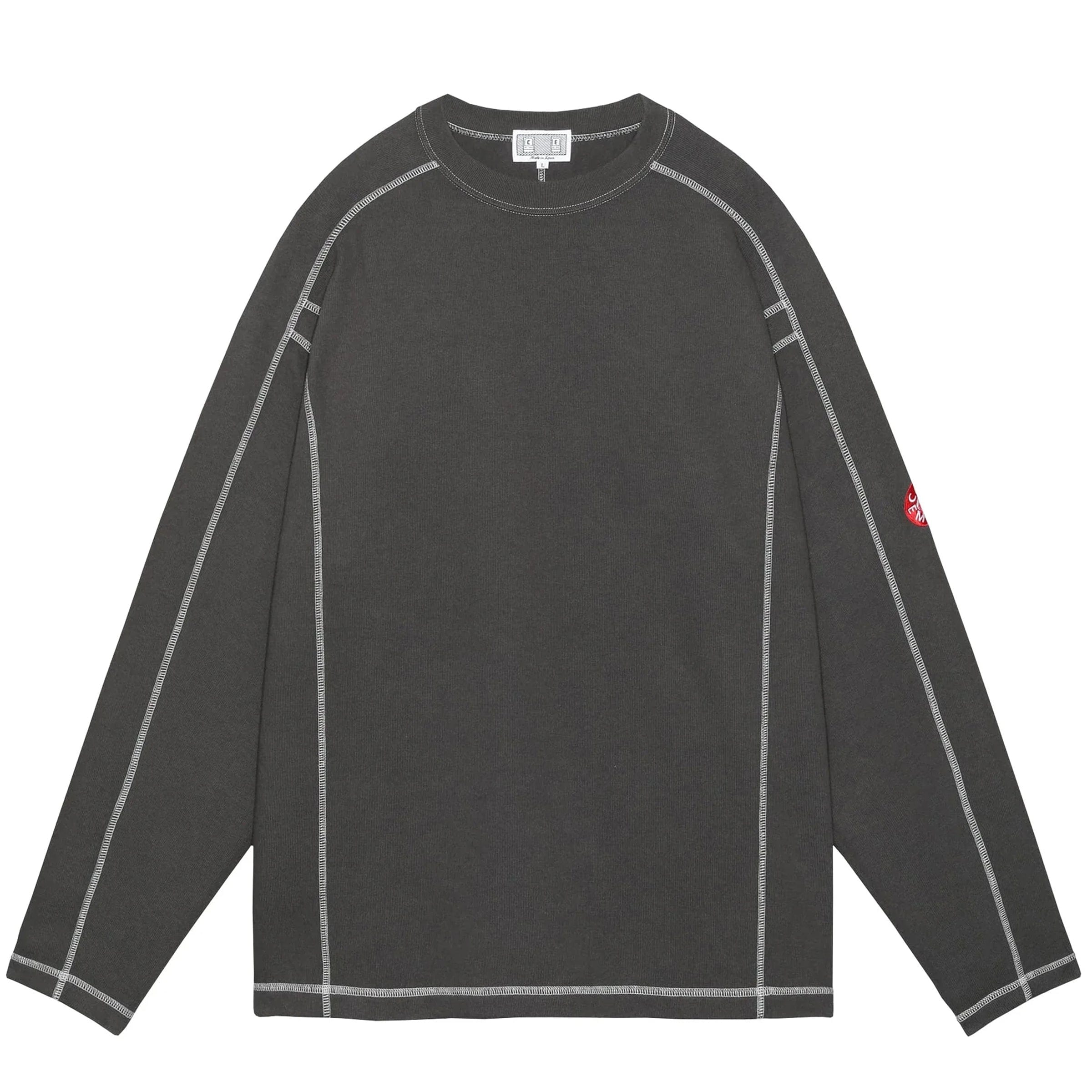 CREW NECK DBL KNIT LONG SLEEVE CHARCOAL | Bodega