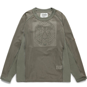 MESH RAGLAN LONG SLEEVE SHIRT Pony-embroidered GREEN